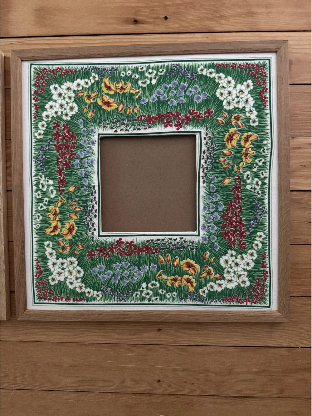 Pair of Handmaid Vintage Floral Square Picture Frames